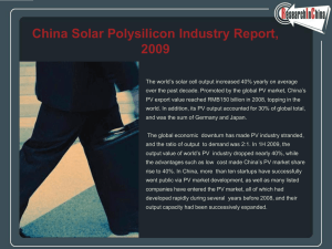China Solar Polysilicon Industry Report, 2009