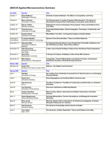 2004-05 Applied Microeconomics Seminars