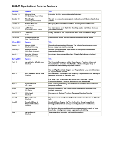 2004-05 Organizational Behavior Seminars