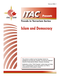 ITAC Islam and Democracy Presents Trends in Terrorism Series