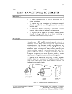 Lab 5 – CAPACITORS &amp; RC CIRCUITS