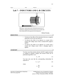 Lab 7 – INDUCTORS AND L-R CIRCUITS