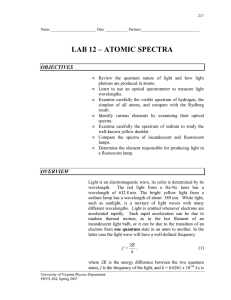 LAB 12 – ATOMIC SPECTRA OBJECTIVES