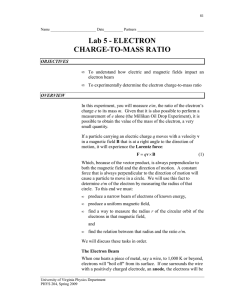 Lab 5 - ELECTRON CHARGE-TO-MASS RATIO