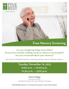 Free Memory Screening