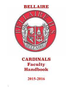 BELLAIRE CARDINALS Faculty Handbook