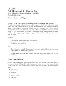 CS 2316 Pair Homework 3 – Enigma Fun Out of 100 points