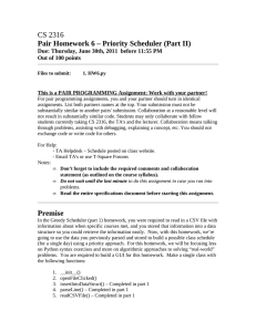 CS 2316 Pair Homework 6 – Priority Scheduler (Part II)