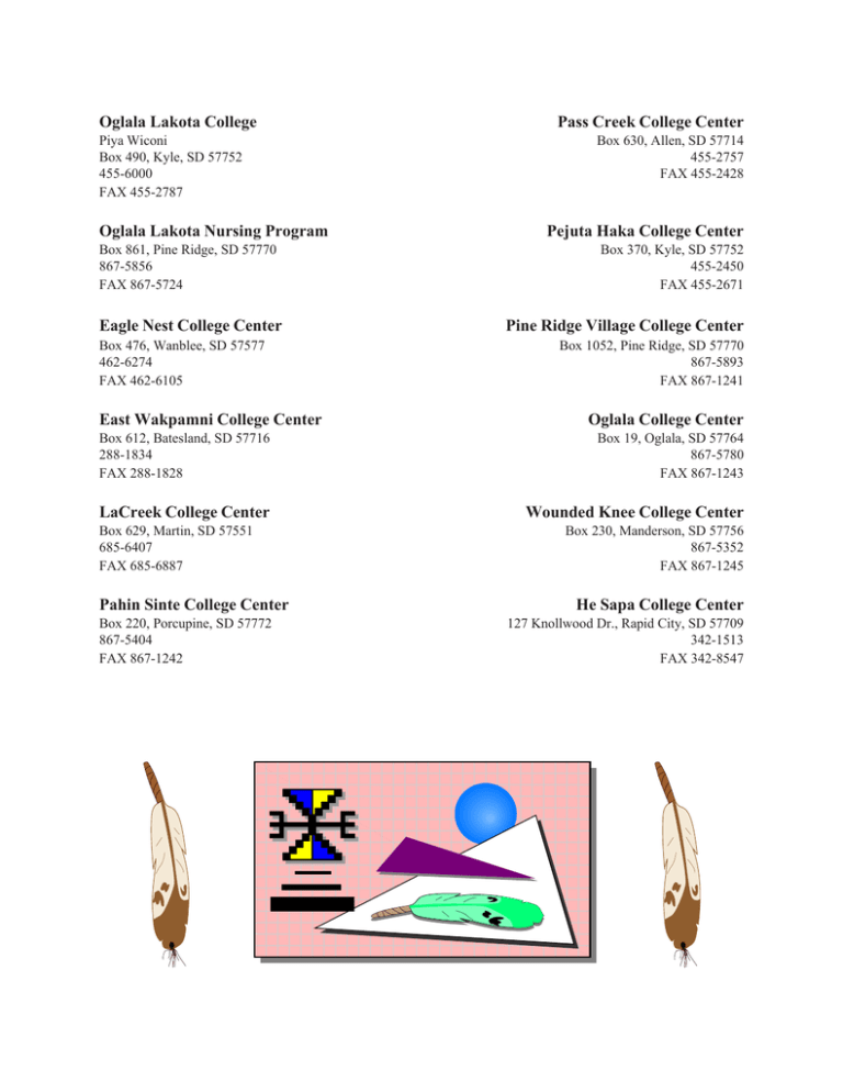 Oglala Lakota College Pass Creek College Center Oglala Lakota Nursing