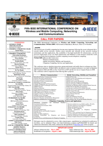 Fifth IEEE INTERNATIONAL CONFERENCE ON Wireless and Mobile Computing, Networking and Communications