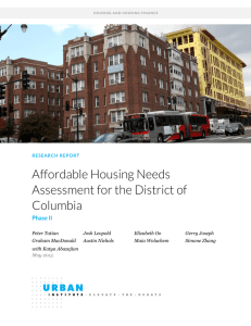Affordable Housing Needs Assessment for the District of Columbia