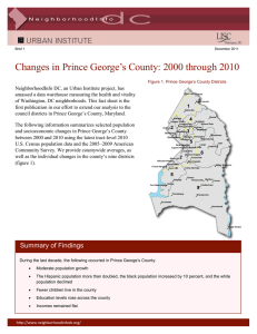 Changes in Prince George’s County: 2000 through 2010