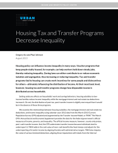 Housing Tax and Transfer Programs Decrease Inequality