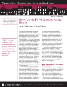 How Are HOPE VI Families Faring? Health
