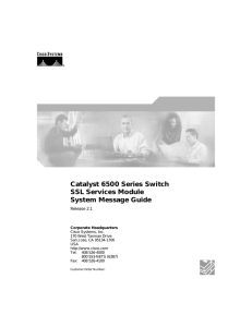 Catalyst 6500 Series Switch SSL Services Module System Message Guide