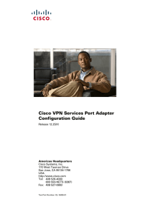 Cisco VPN Services Port Adapter Configuration Guide