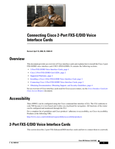 Connecting Cisco 2-Port FXS-E/DID Voice Interface Cards Overview