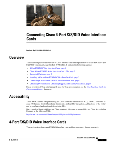 Connecting Cisco 4-Port FXS/DID Voice Interface Cards Overview