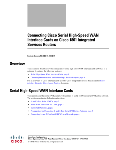 Connecting Cisco Serial High-Speed WAN Interface Cards on Cisco 1861 Integrated Overview