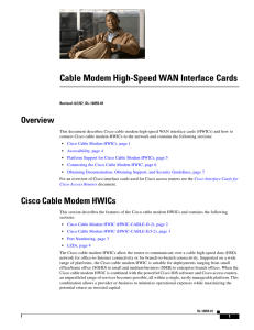 Cable Modem High-Speed WAN Interface Cards Overview