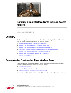 Installing Cisco Interface Cards in Cisco Access Routers Overview