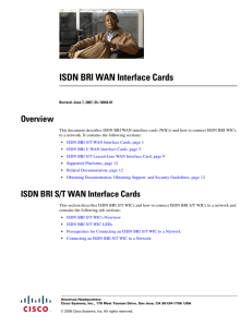 ISDN BRI WAN Interface Cards Overview