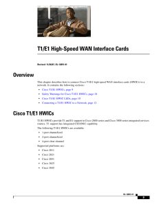 T1/E1 High-Speed WAN Interface Cards Overview