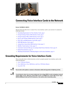 Connecting Voice Interface Cards to the Network