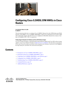 Configuring Cisco G.SHDSL EFM HWICs in Cisco Routers