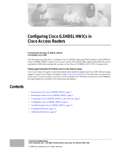 Configuring Cisco G.SHDSL HWICs in Cisco Access Routers