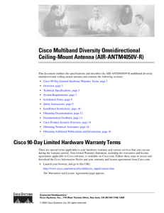 Cisco Multiband Diversity Omnidirectional Ceiling-Mount Antenna (AIR-ANTM4050V-R)