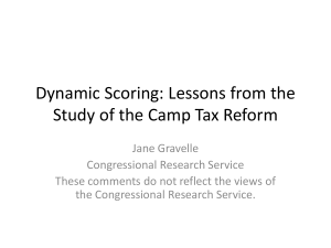 Dynamic Scoring: Lessons from the Study of the Camp Tax Reform