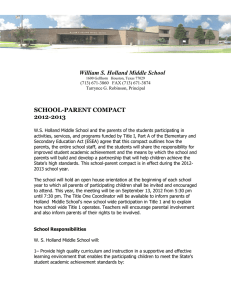 William S. Holland Middle School SCHOOL-PARENT COMPACT 2012-2013