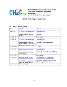 CHASE 2016 Program at a Glance