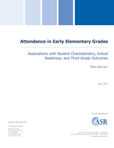 Attendance in Early Elementary Grades Associations with Student Characteristics, School M