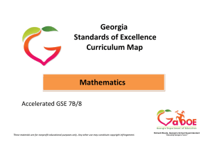 Georgia Standards of Excellence Curriculum Map