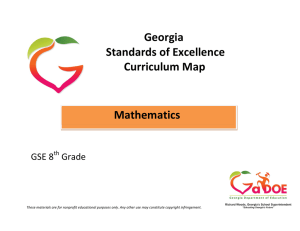 Georgia Standards of Excellence Curriculum Map