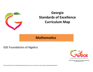 Georgia Standards of Excellence Curriculum Map