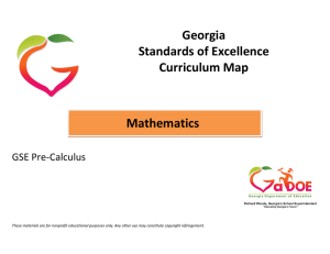 Georgia Standards of Excellence Curriculum Map