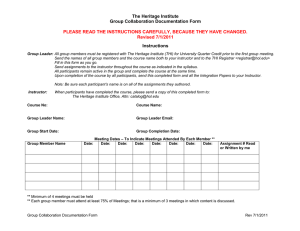 The Heritage Institute Group Collaboration Documentation Form  Instructions