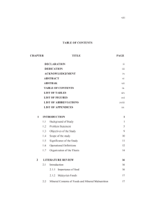 TABLE  OF CONTENTS CHAPTER TITLE PAGE