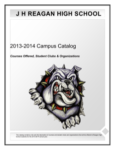 J H REAGAN HIGH SCHOOL 2013-2014 Campus Catalog