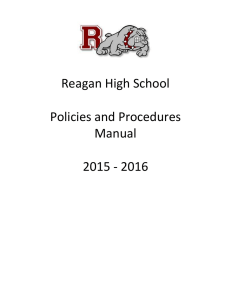 Reagan High School Policies and Procedures Manual