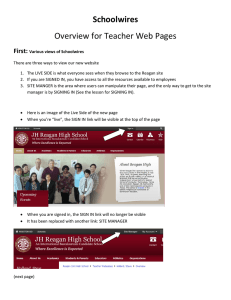 Schoolwires Overview for Teacher Web Pages First: