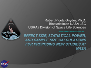 Robert Ploutz-Snyder, Ph.D. Biostatistician NASA JSC