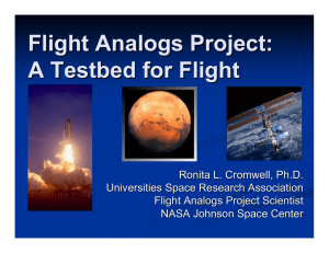 Flight Analogs Project: A Testbed for Flight