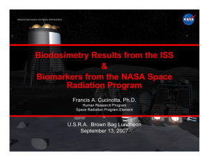 Biodosimetry Results from the ISS &amp; Biomarkers from the NASA Space Radiation Program