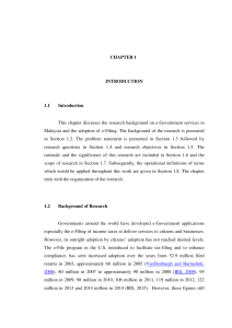 1  This chapter discusses the research background on e-Government services in