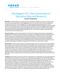 Washington, DC’s Next Generation of Education Data and Research Speaker Biographies