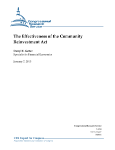 The Effectiveness of the Community Reinvestment Act Darryl E. Getter